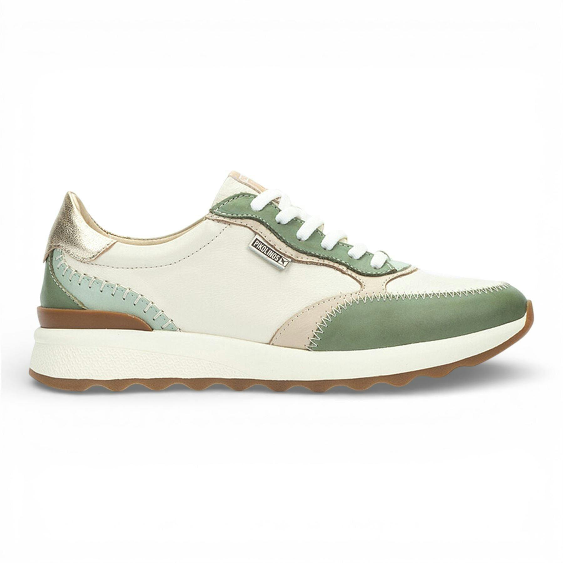 Pikolinos Women's Green Leather Lace Up Sneaker Trainers Shoes - Arrecife - Uk 6 | Eu 39 | Us 8.5