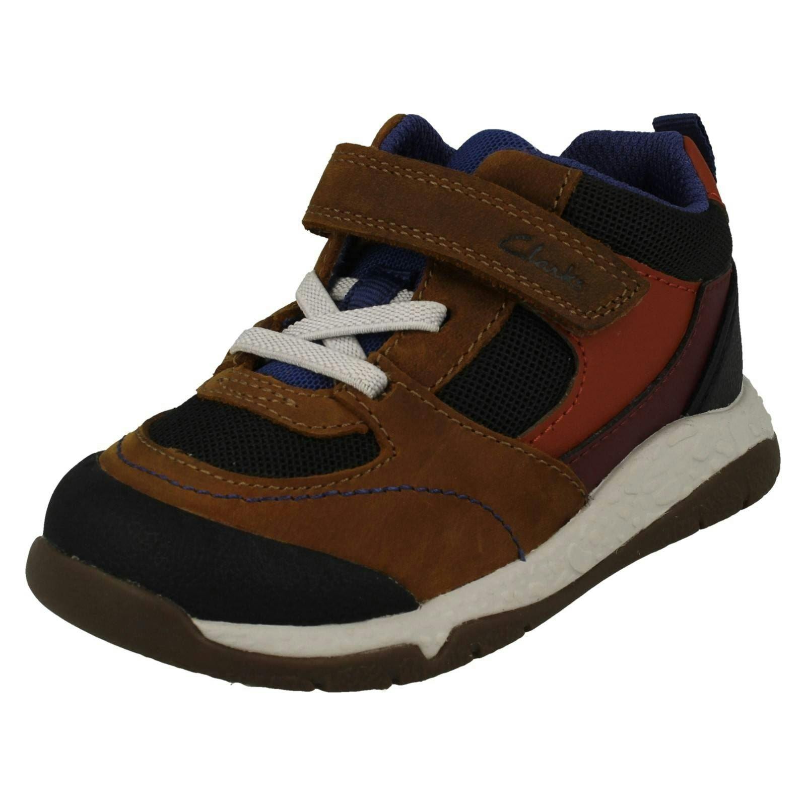 Clarks Boys Ankle Boots Steggy Stomp K - Tan Combi - Uk 11.5 Child - G
