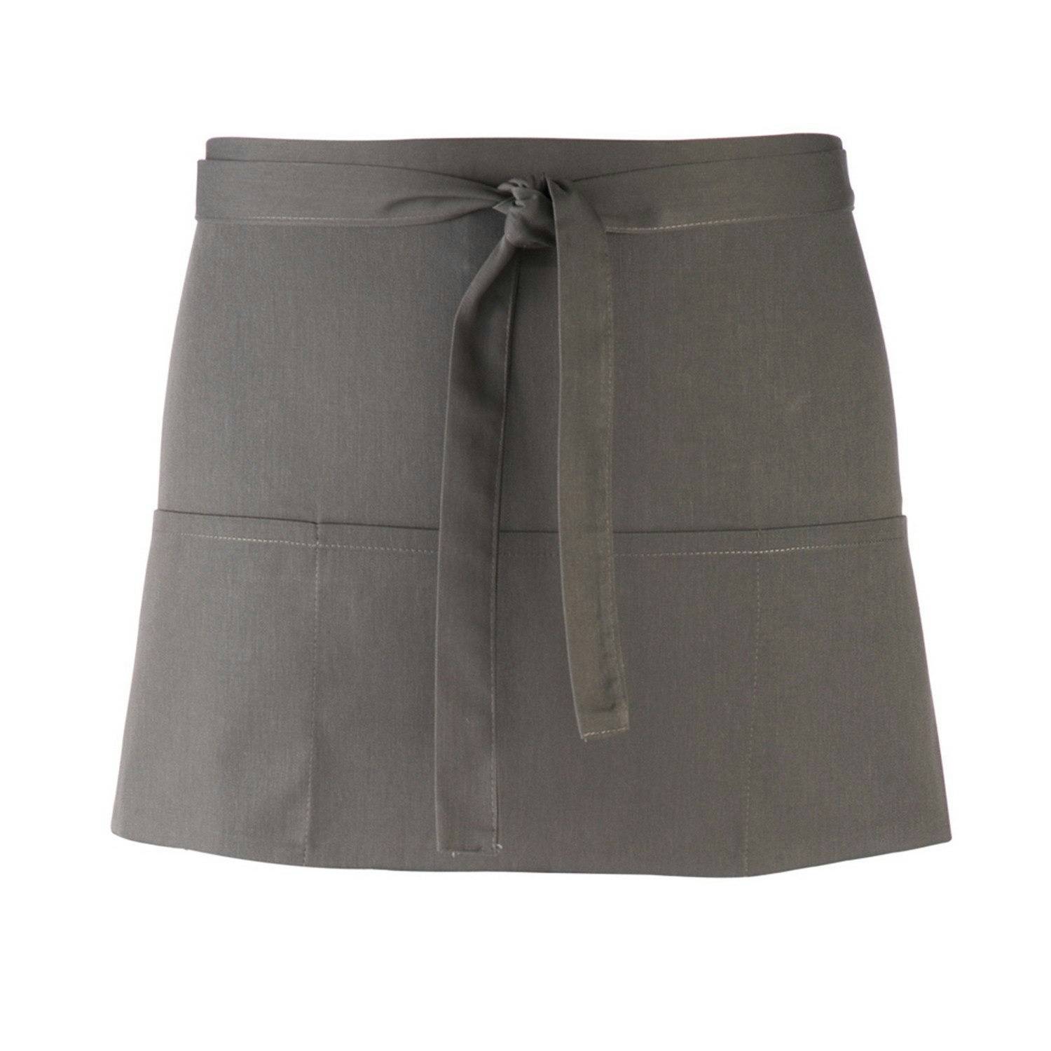 Premier Unisex Dark Grey Colours 3 Pocket Short Apron In - Image 2