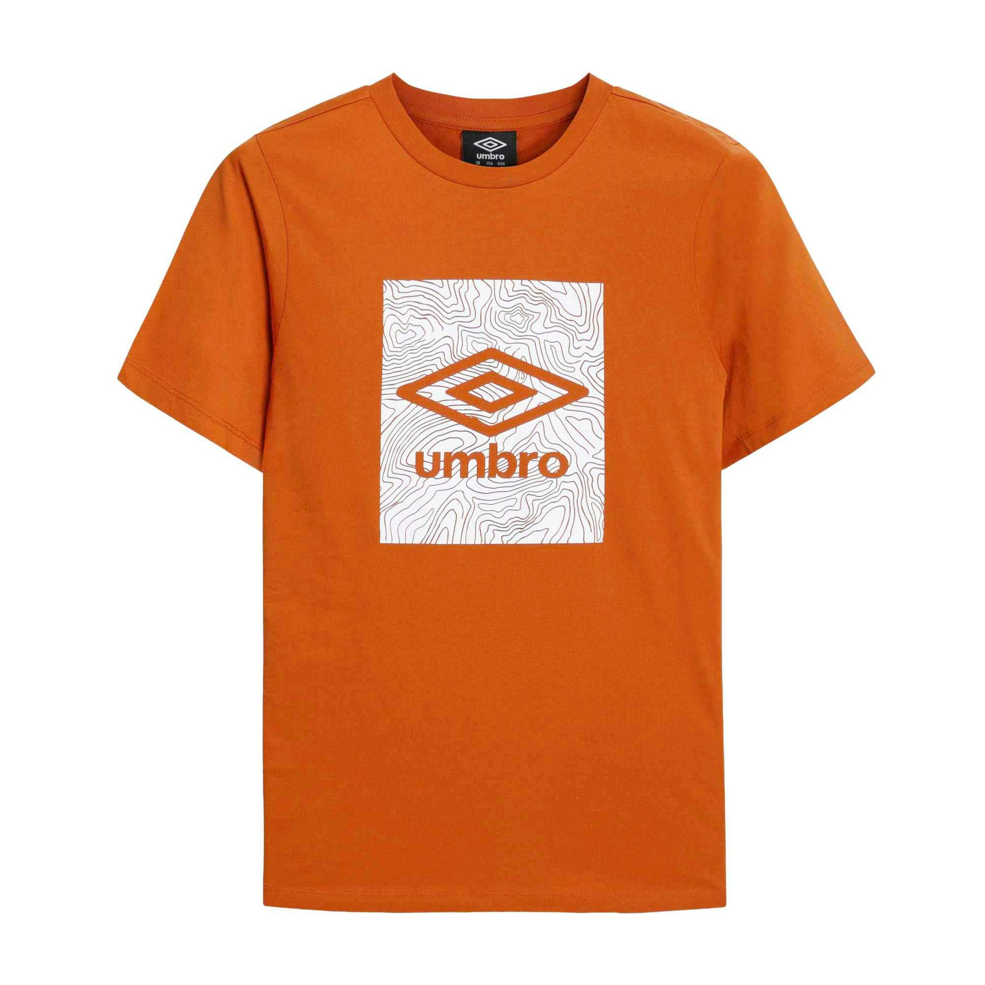 Umbro Men's Gold Geo Wave T-Shirt - Flame - Flame - M - 100% Mixed