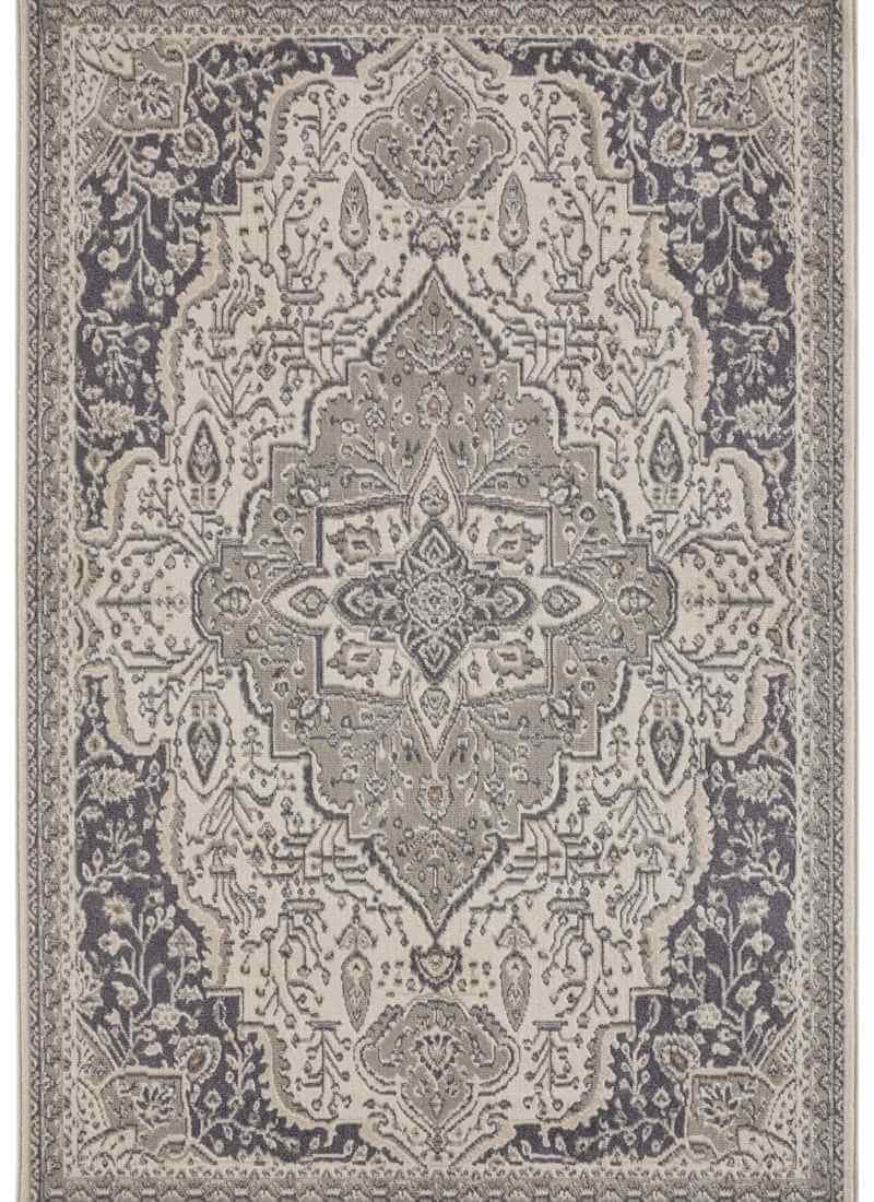 Rackhams Grey/Cream Terrain Designer Shortpile Rug - 240X340 Cm