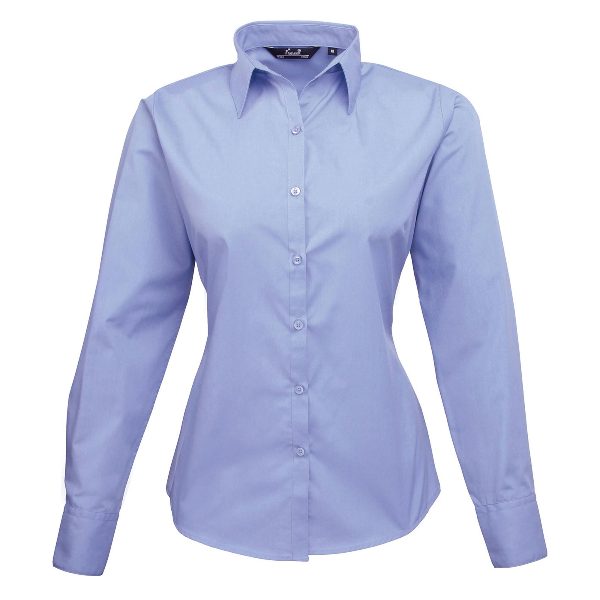 Joom Premier Women's Blue / Poplin Long-Sleeved Blouse Cm - Image 4