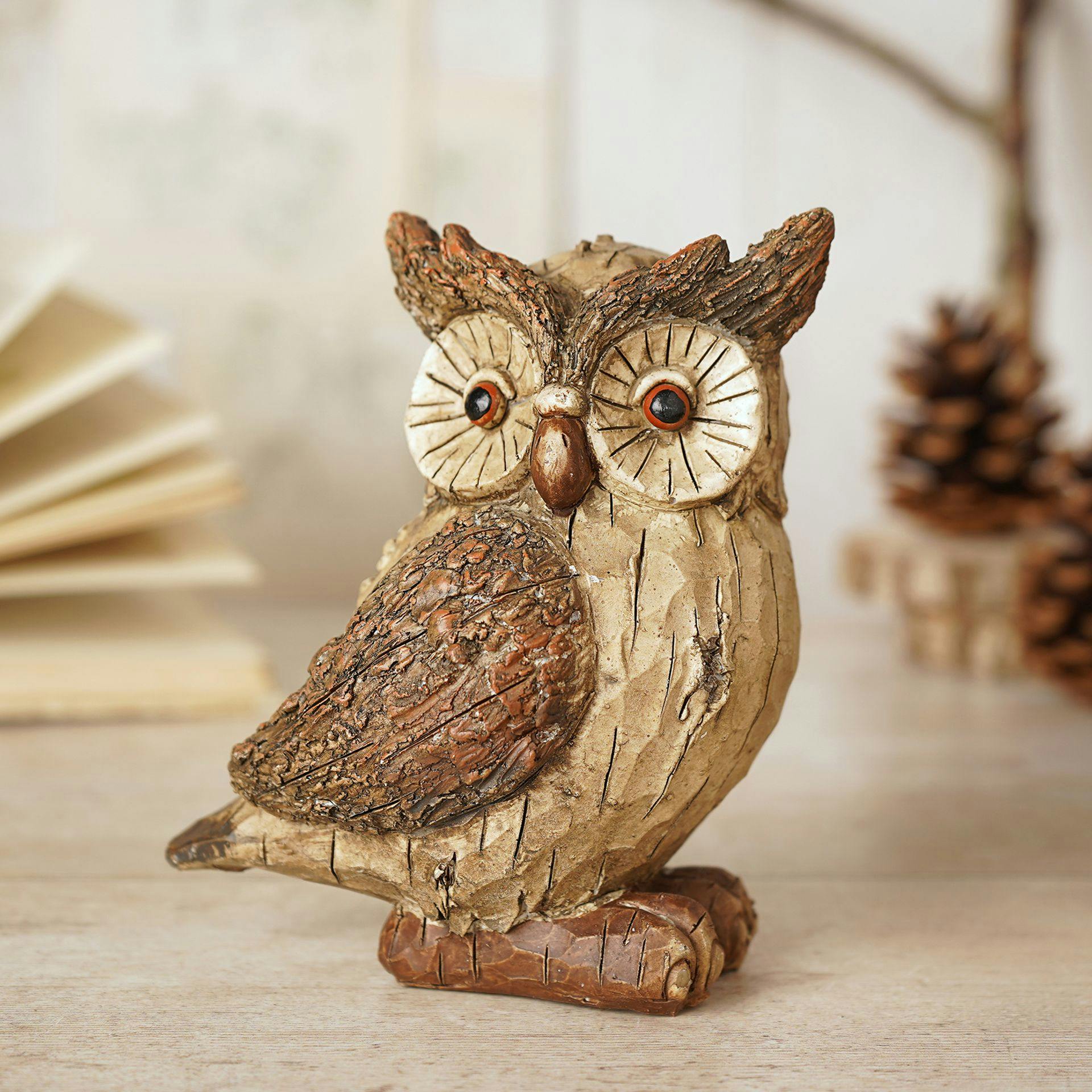 Country Living Brown/Cream Owl Figurine
