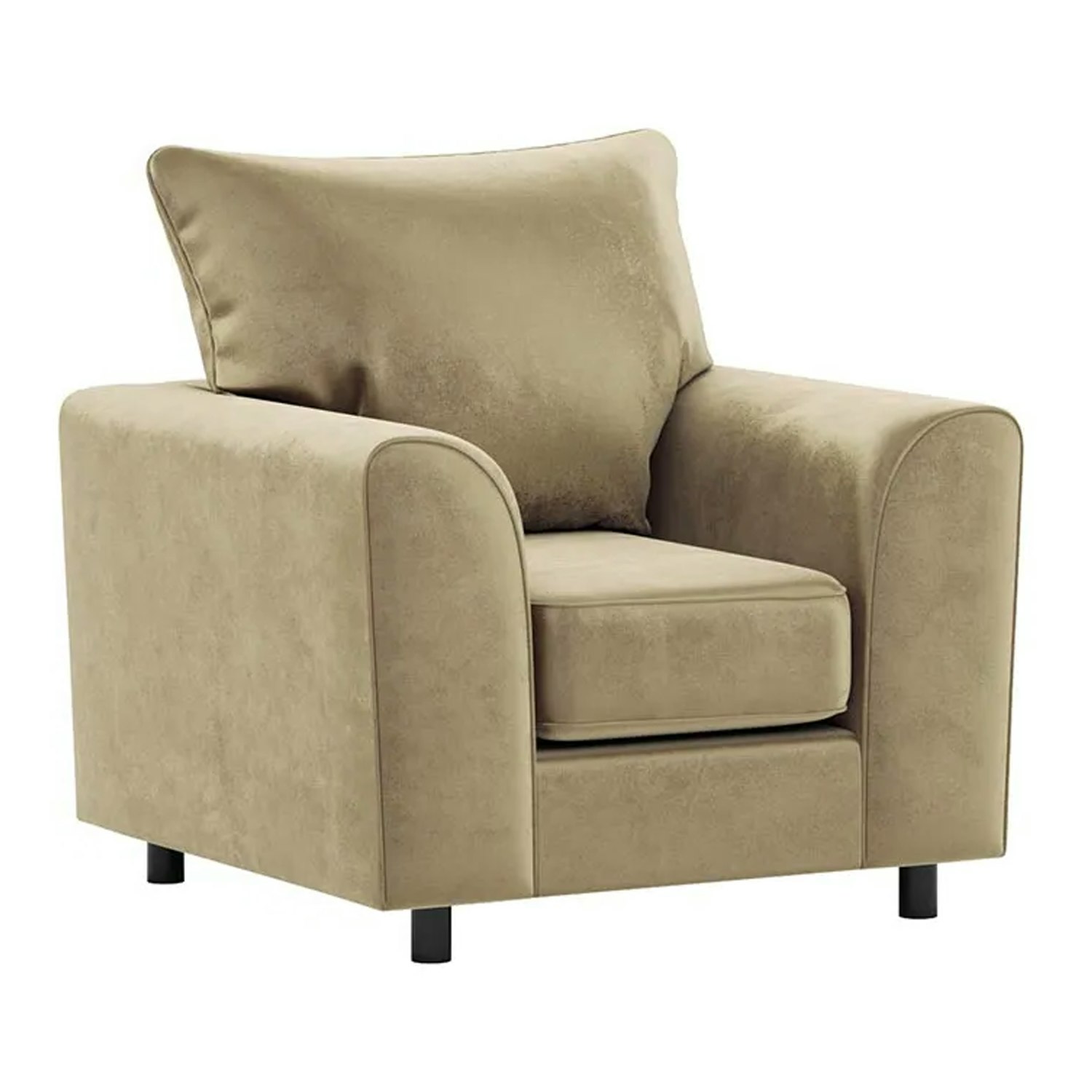 Furnishings For Less Beige Brooklyn Full Foam Plush Velvet Armchair