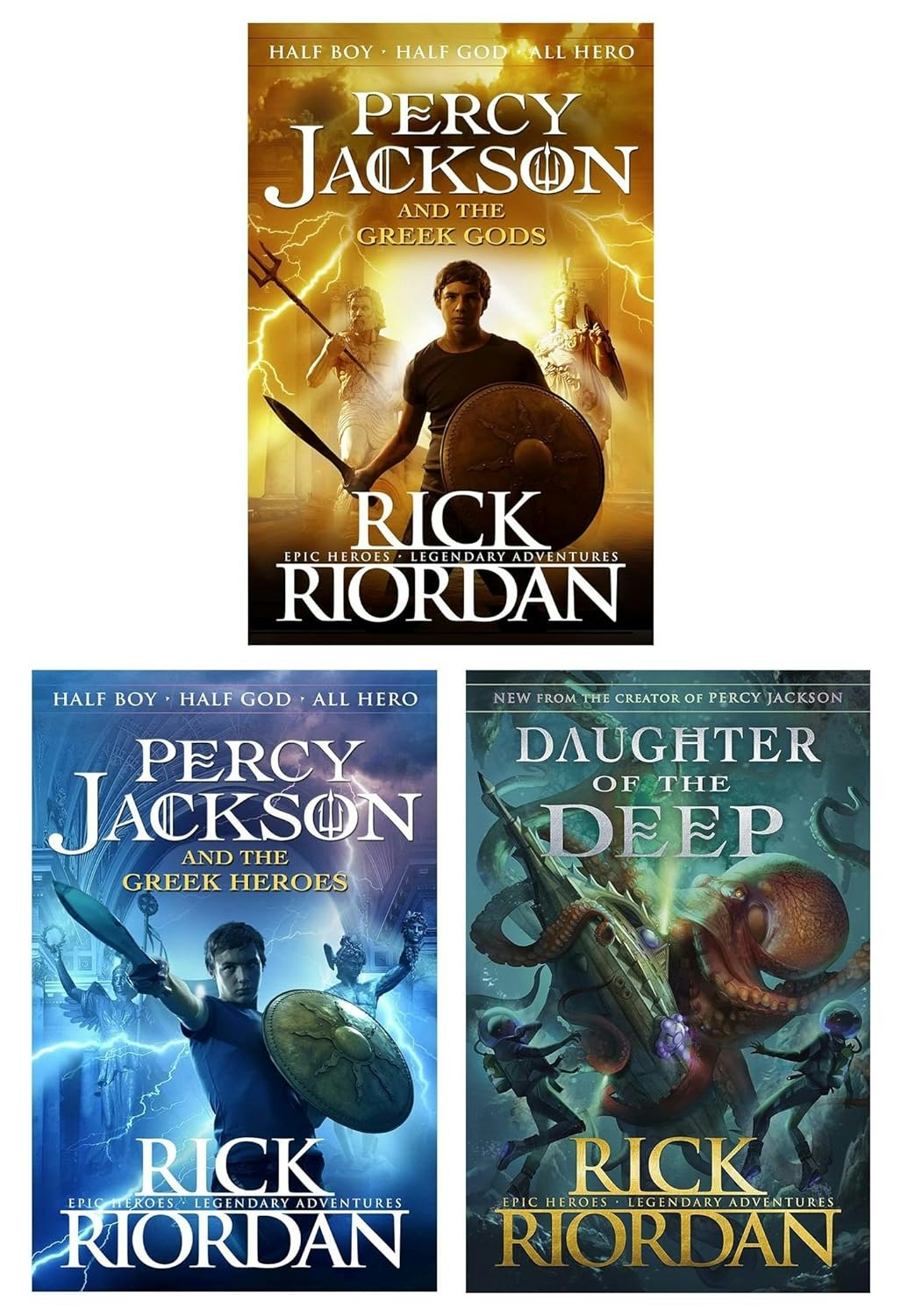 Rick Riordan N Unisex Black/White Rick Riordan Collection 3 Books Set Greek Gods, Percy Jackson Greek Heroes - Image 6