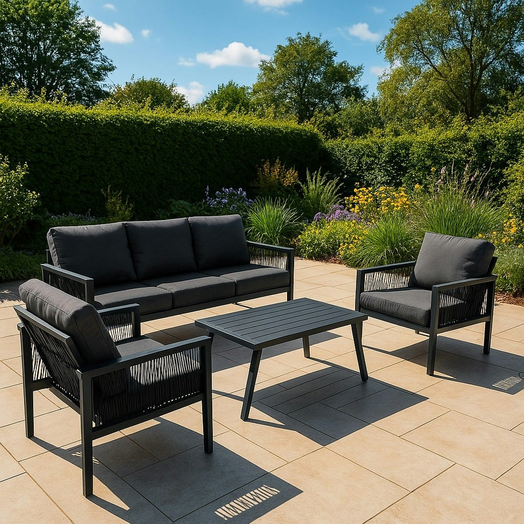 Rackhams Anthracite/Grey Aluminium 4 Piece Sofa Set