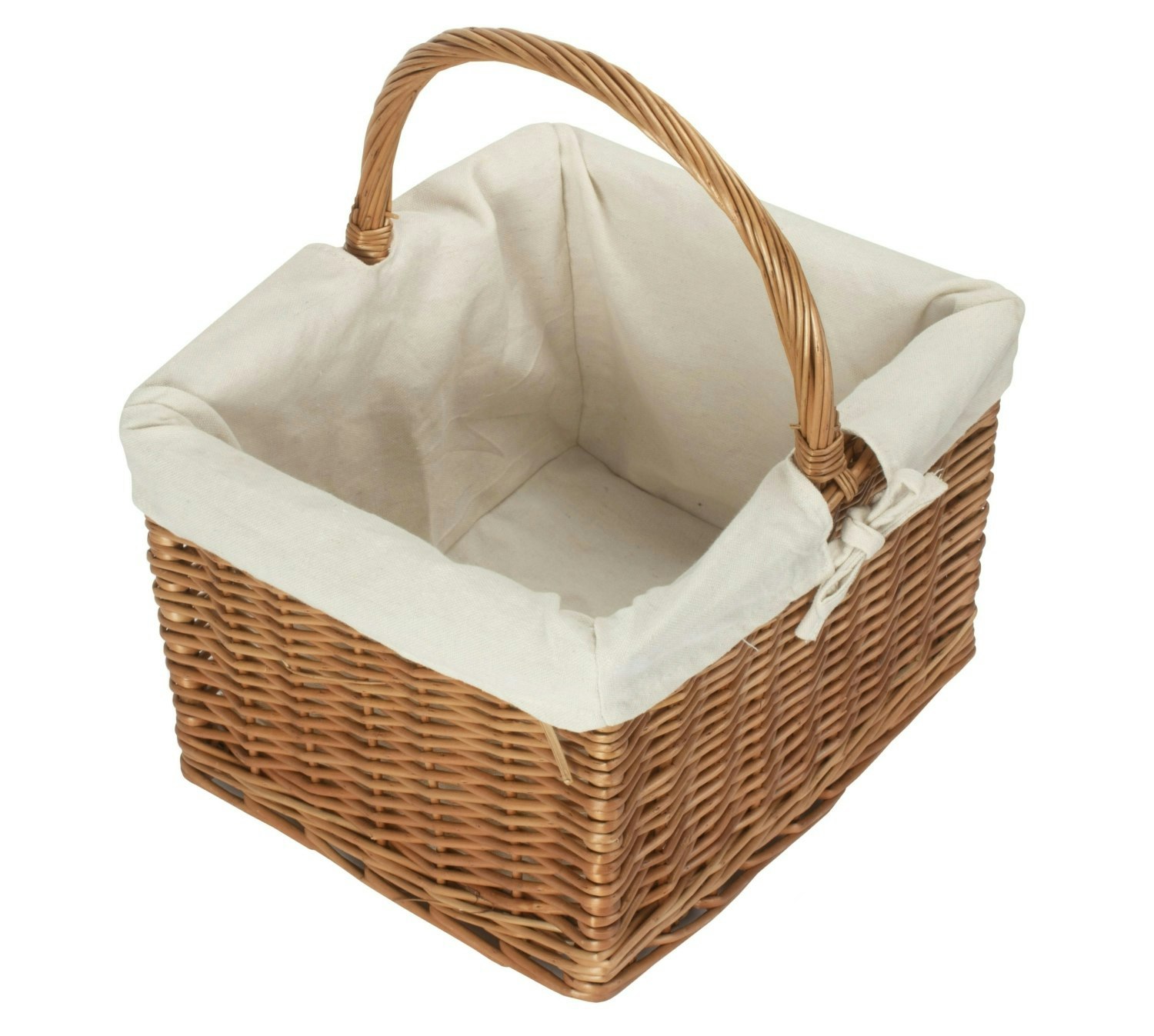 Red Hamper Deluxe Butchers Rectangular Shopping Basket - Garden Rose - Wicker - 1 Large