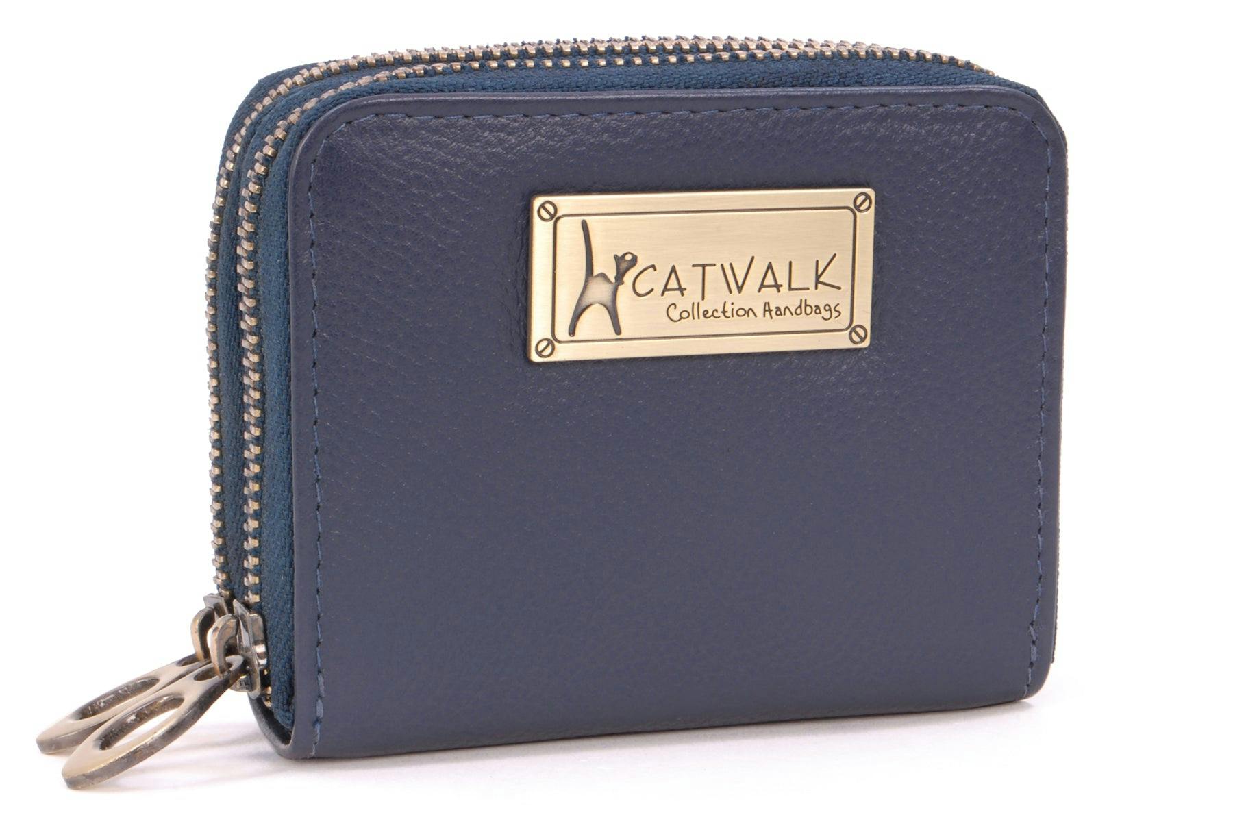 Catwalk Collection Handbags Blue Isla - Concertina Purse