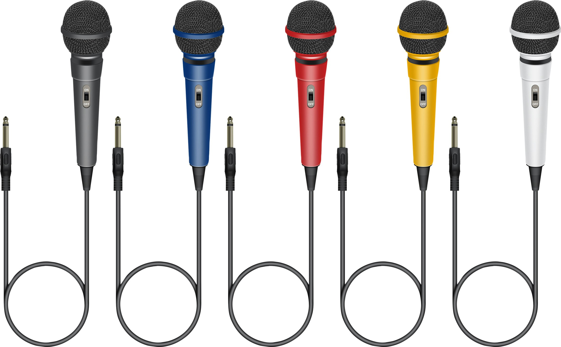 Mr Entertainer Soundlab Dynamic Karaoke Microphone With Fixed 3M 6.35Mm Jack Lead Pack Of 5