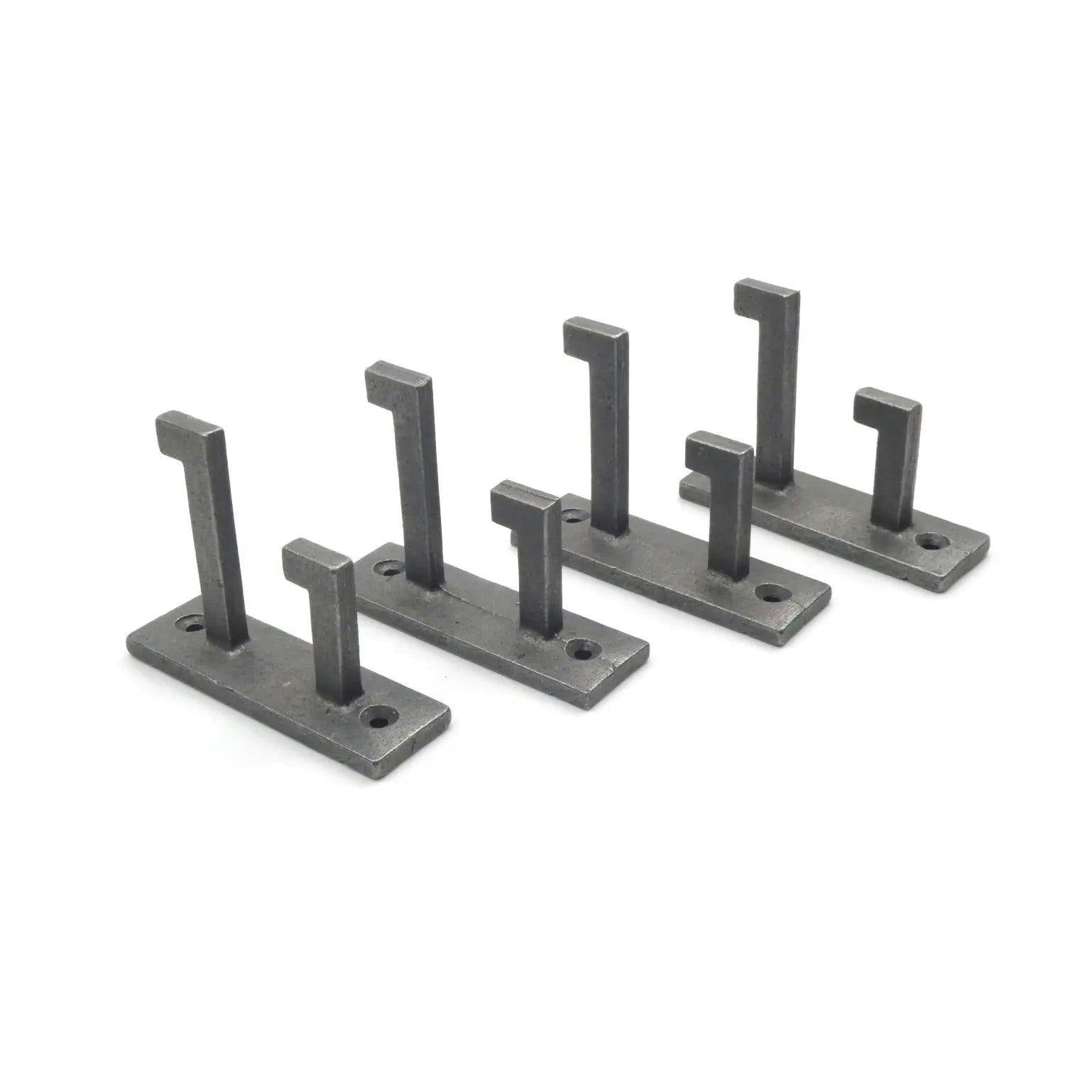 - OakcraftsAntique Cast Iron Art Deco Double Coat Hooks80mm X 60mm Pack Of 4 - Image 2