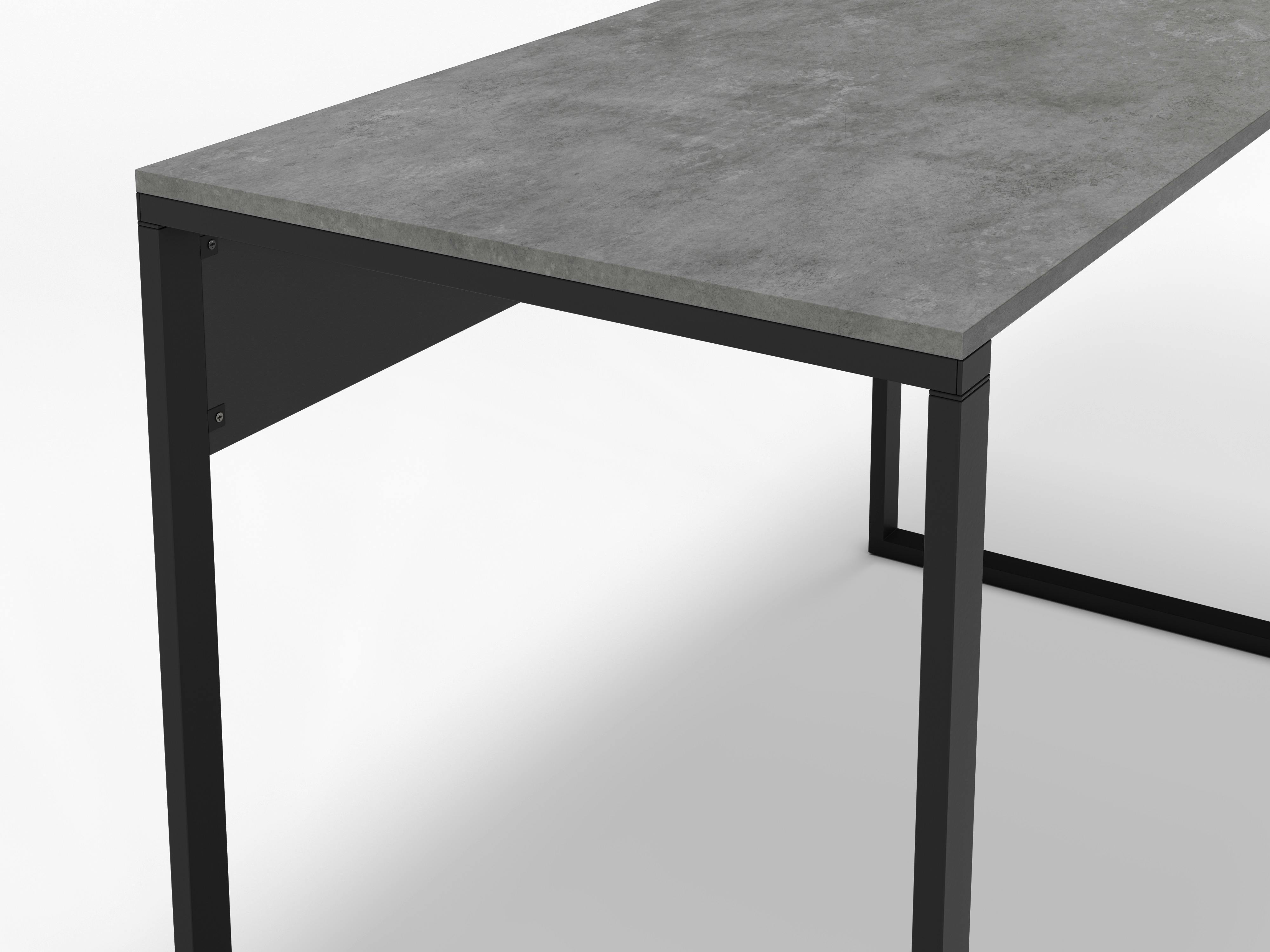 Rackhams Grey Inna Modern Work Table Lotus With Sturdy Metal Legs Particle Board Industrial Desk Width 110Cm - Retro