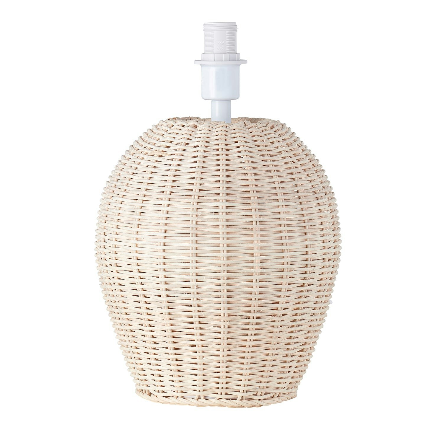 Rackhams Light/Brown/White Natural Woven Rattan Table Lamp Base With Cable And Switch