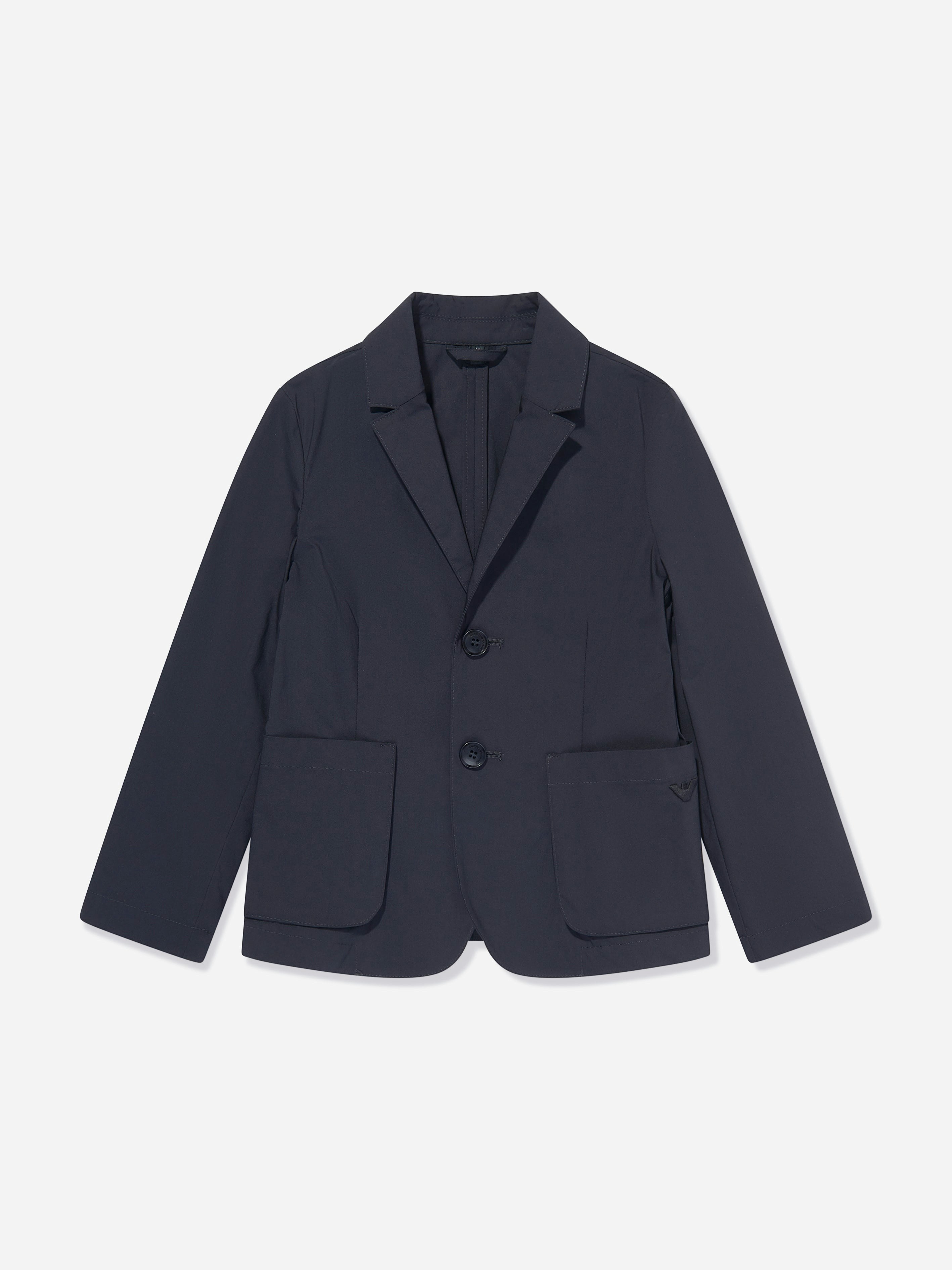 Emporio Armani Boys Blue Cotton Blazer In Navy - 4 Yrs