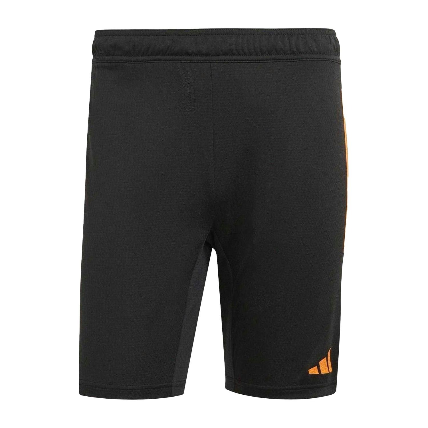 Adidas Men's Black/Orange 3 Stripes Training Shorts - Xs S - 100% Mixed