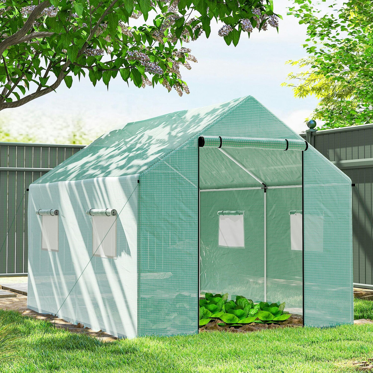 Rackhams Green Tunnel House W/ Uv-Resistant Pe Cover, Wide Door, 2 X 3(M),