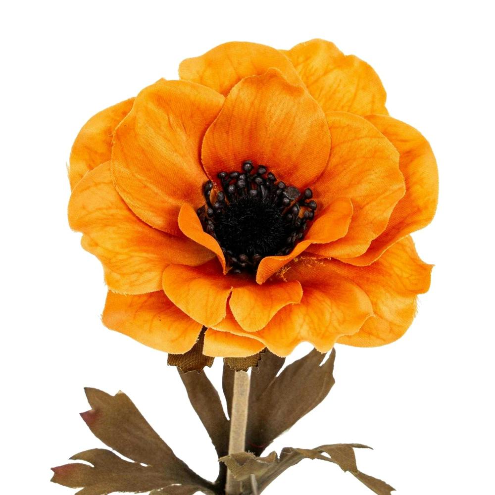 Hill Interiors Anemone Anemone Artificial Flower in Orange - Image 6