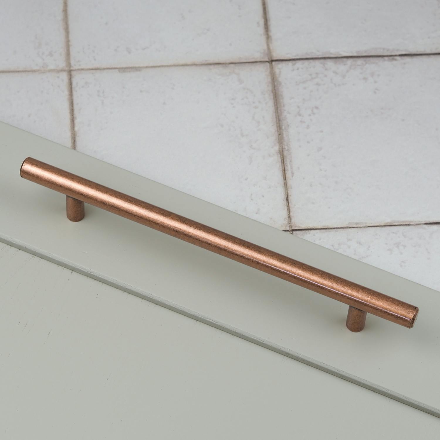 Rackhams Antique Copper Bar Handle - 192Mm Handle