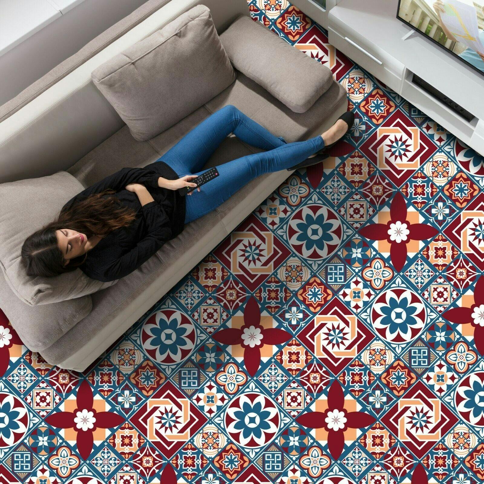 Rackhams Wfs6014 - Westminster Tiles Melange Floor Sticker 120Cm X 60 Cm