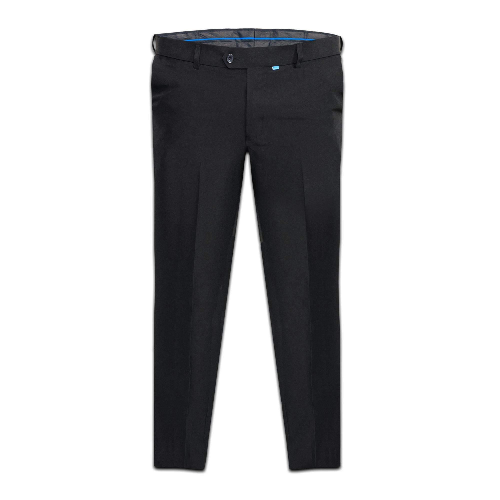 Duke Men's Black D555 Max Adjustable Waist Kingsize Trousers - 52R - 100% Polyester
