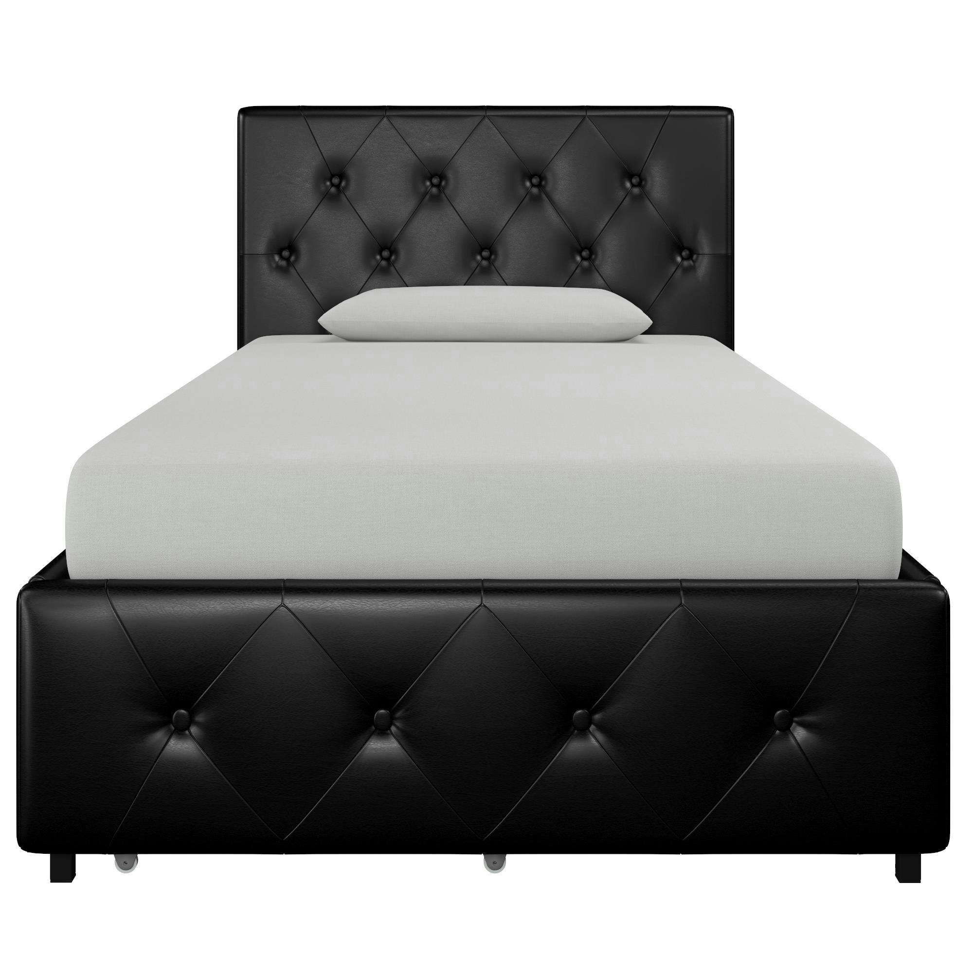 Photos - Bed Frame DOREL Rackhams Dakota Bed with Storage Drawers PU Black - Single 