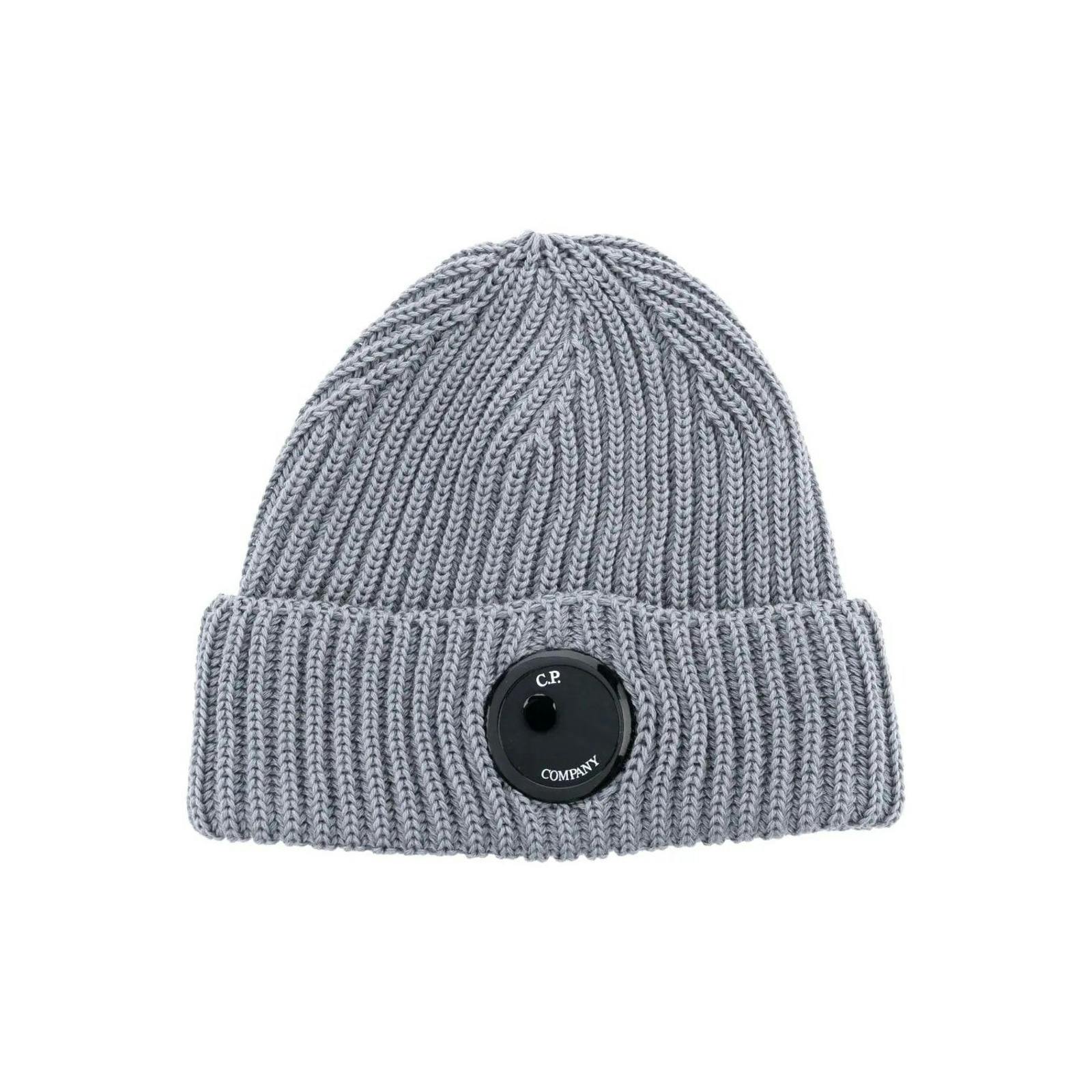 Cp Company Grey Single Lens Merino Beanie Hat In - One Size