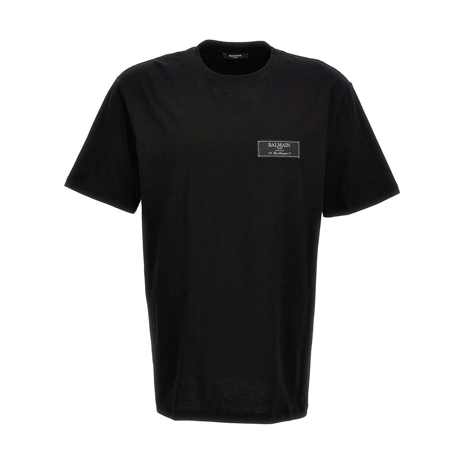 Balmain Black Logo Patch T-Shirt In - Xl