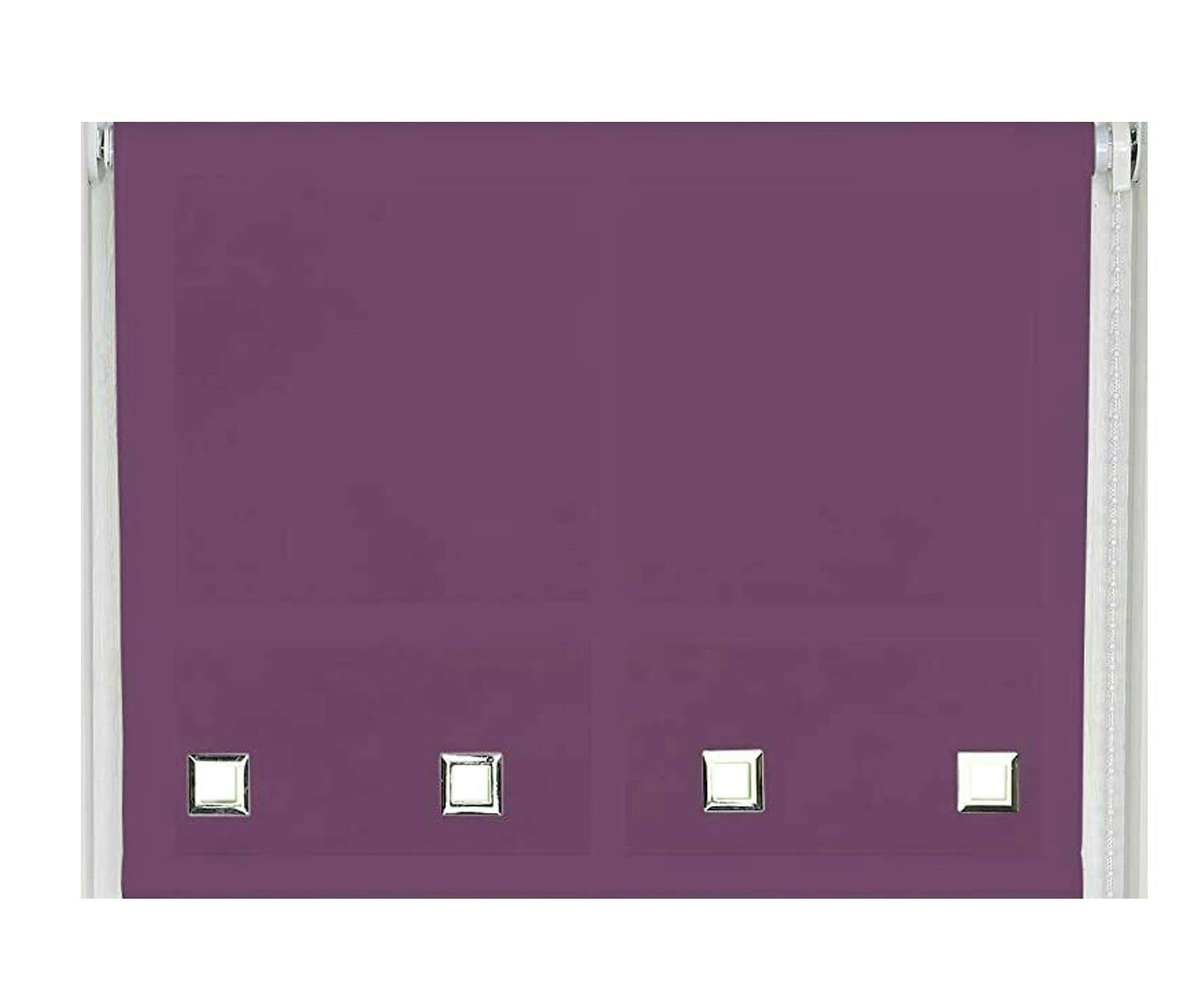 Newedgeblinds Light Aubergine Square Eyelet Edge Roller Blind - 120Cm
