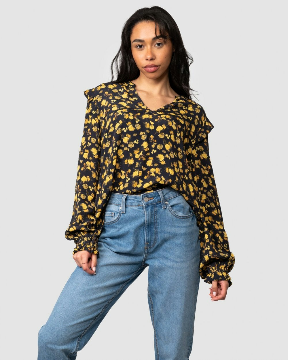 Tommy Hilfiger Women's Moss Crepe Rose Blouse - Frosted Floral Ditsy - Uk8 Eu36 Us4