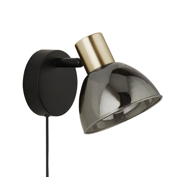 Rackhams Light Elisa Plug In Smoked Glass Wall