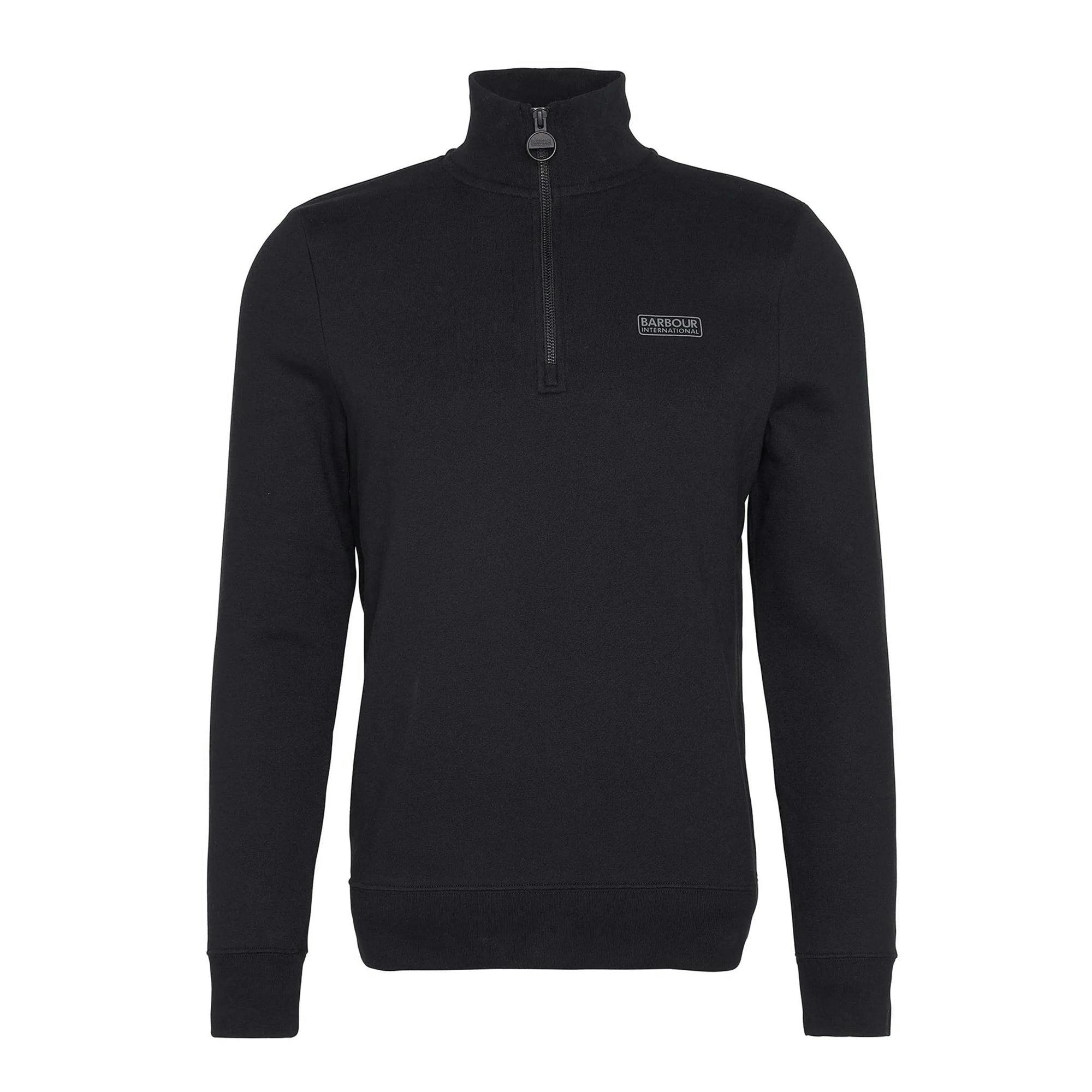 Barbour Black International Essential Half Zip Sweatshirt /Pewter - Xxl
