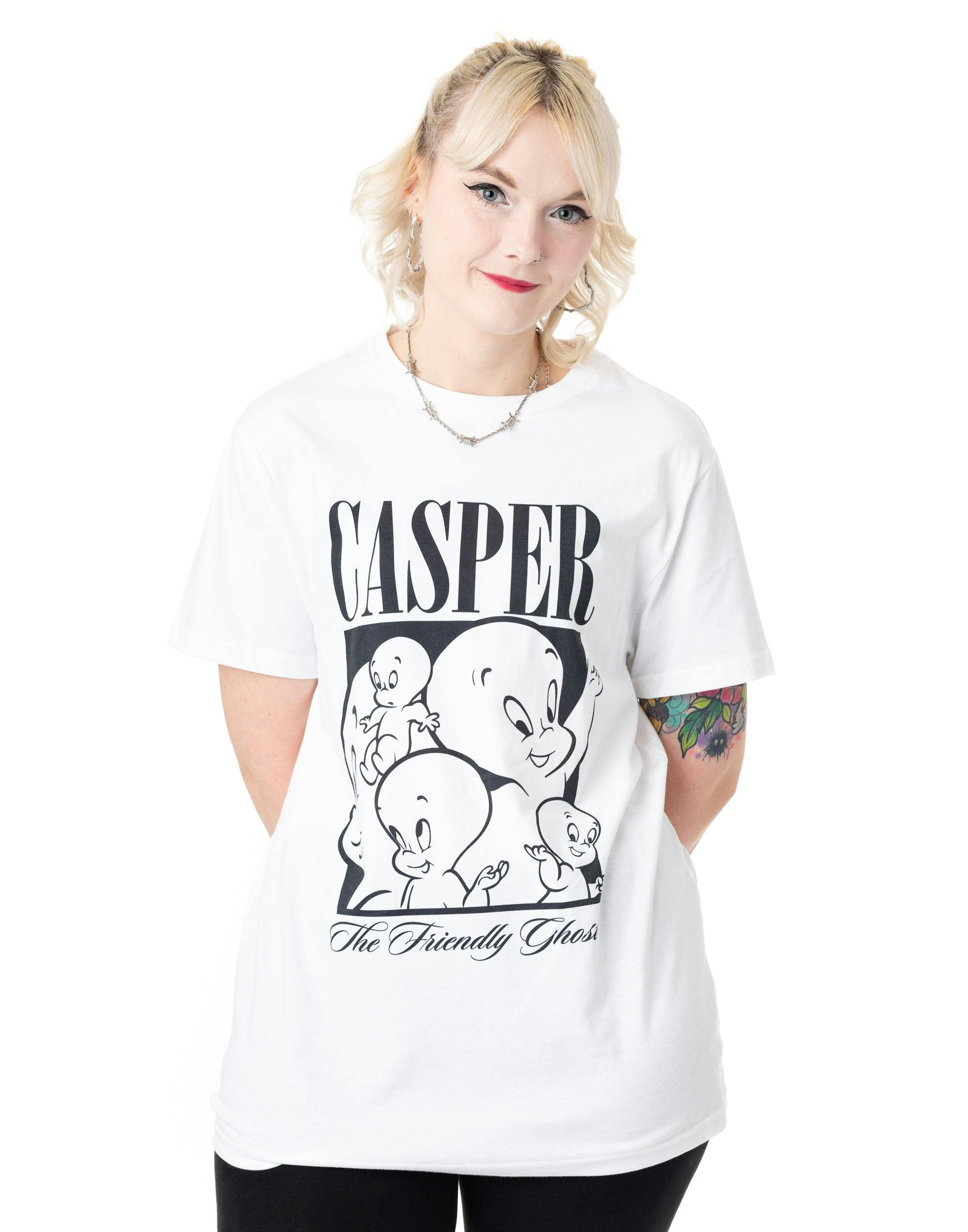 Vanilla Underground Unisex White Casper The Friendly Ghost Short Sleeved T-Shirt - Large