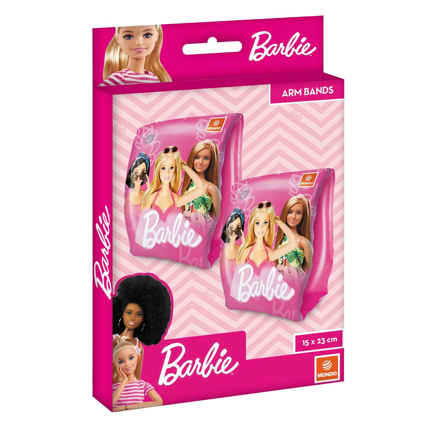 Mondo Pink Barbie Inflatable Arm Bands For Kids 15X23cm - Vinyl