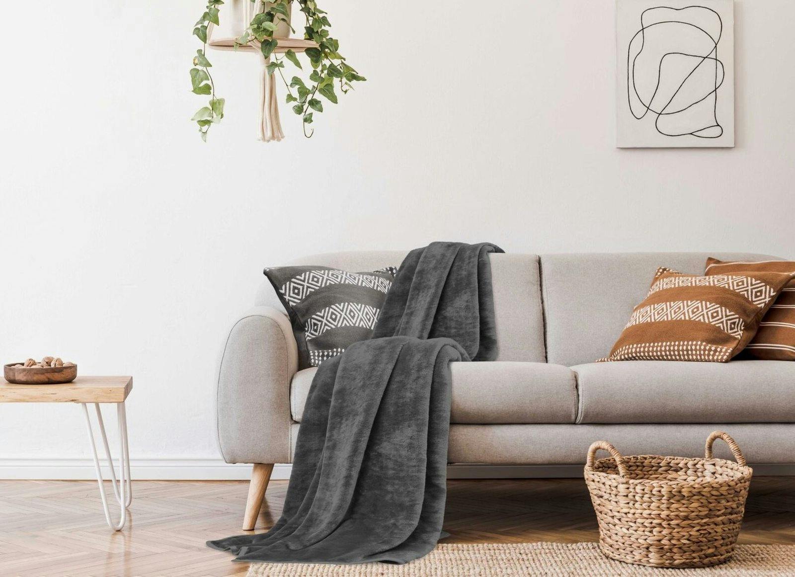 Smart Living Mink Throw - Charcoal - Xtra Large (200 X 240 Cm)