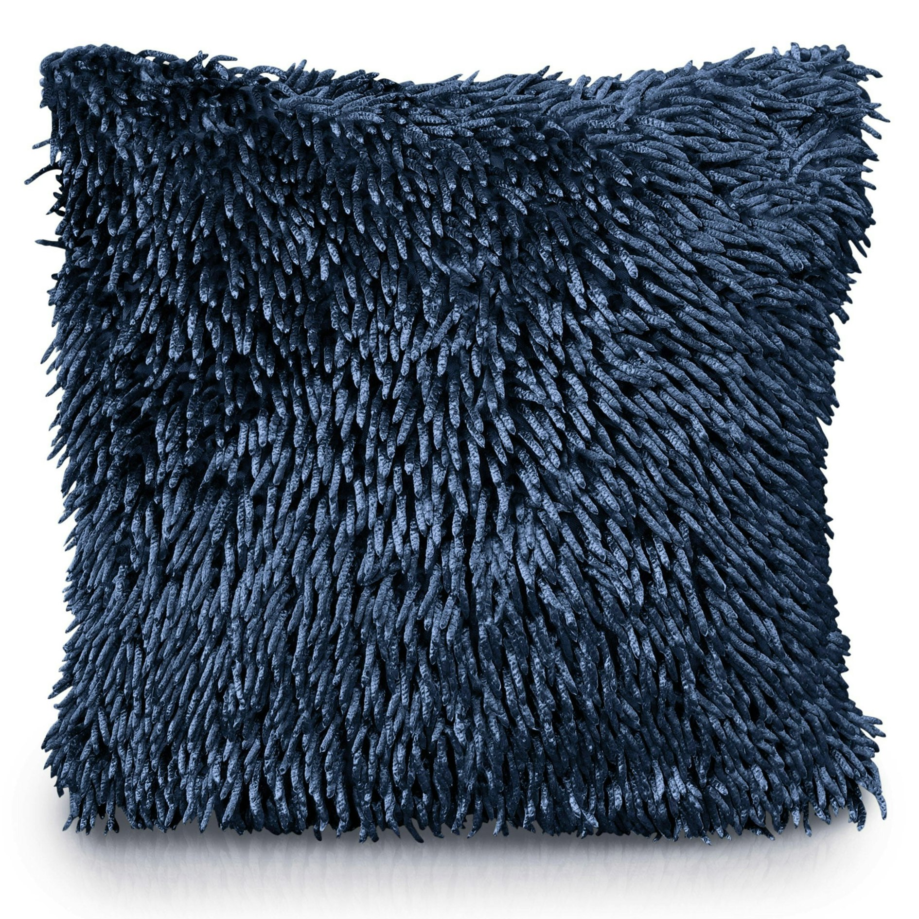 Velosso Shaggy Chenille Cushion - 43Cm X 43Cm - Navy