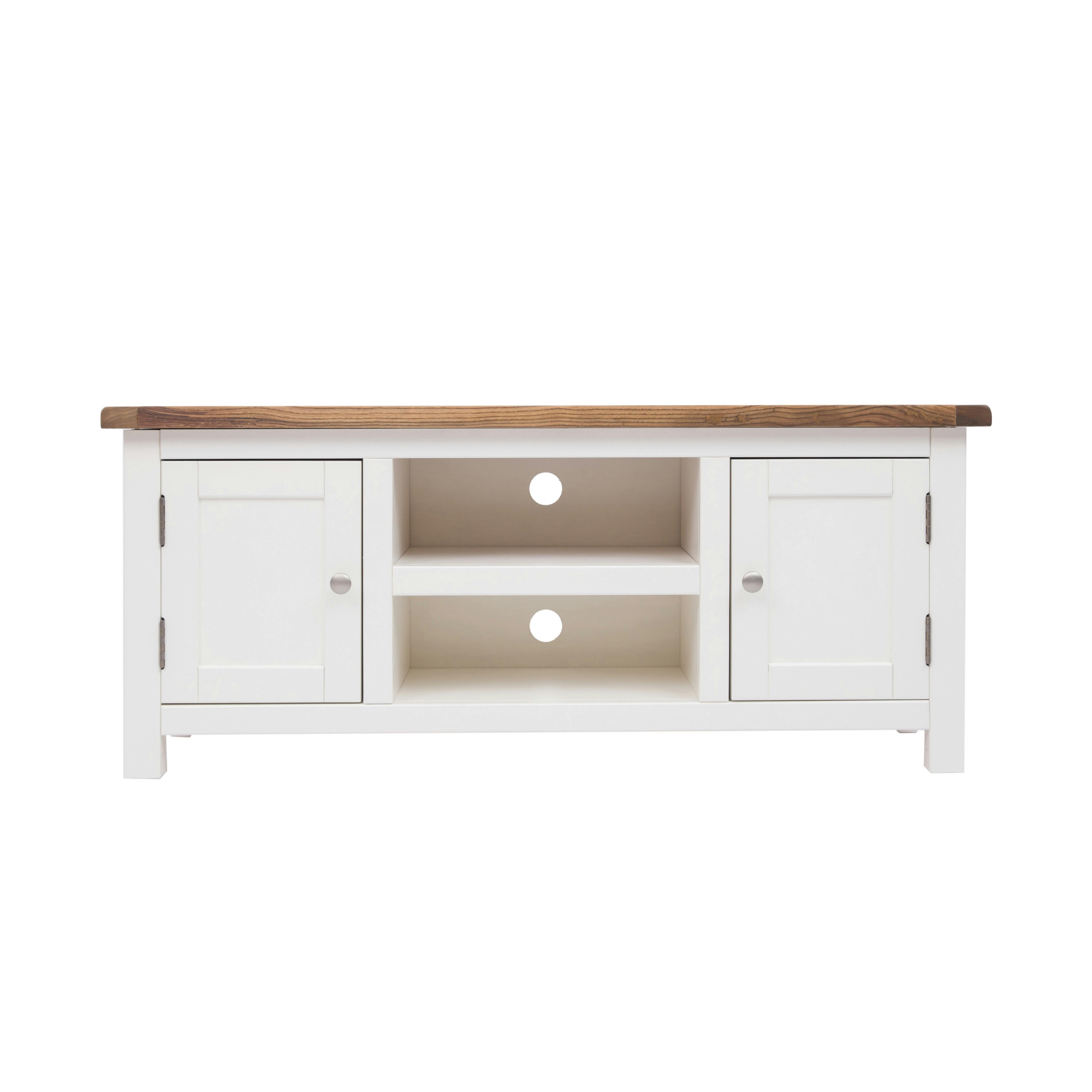 Rackhams White Lovere Off 2 Door Tv Cabinet Chrome Knob - Off