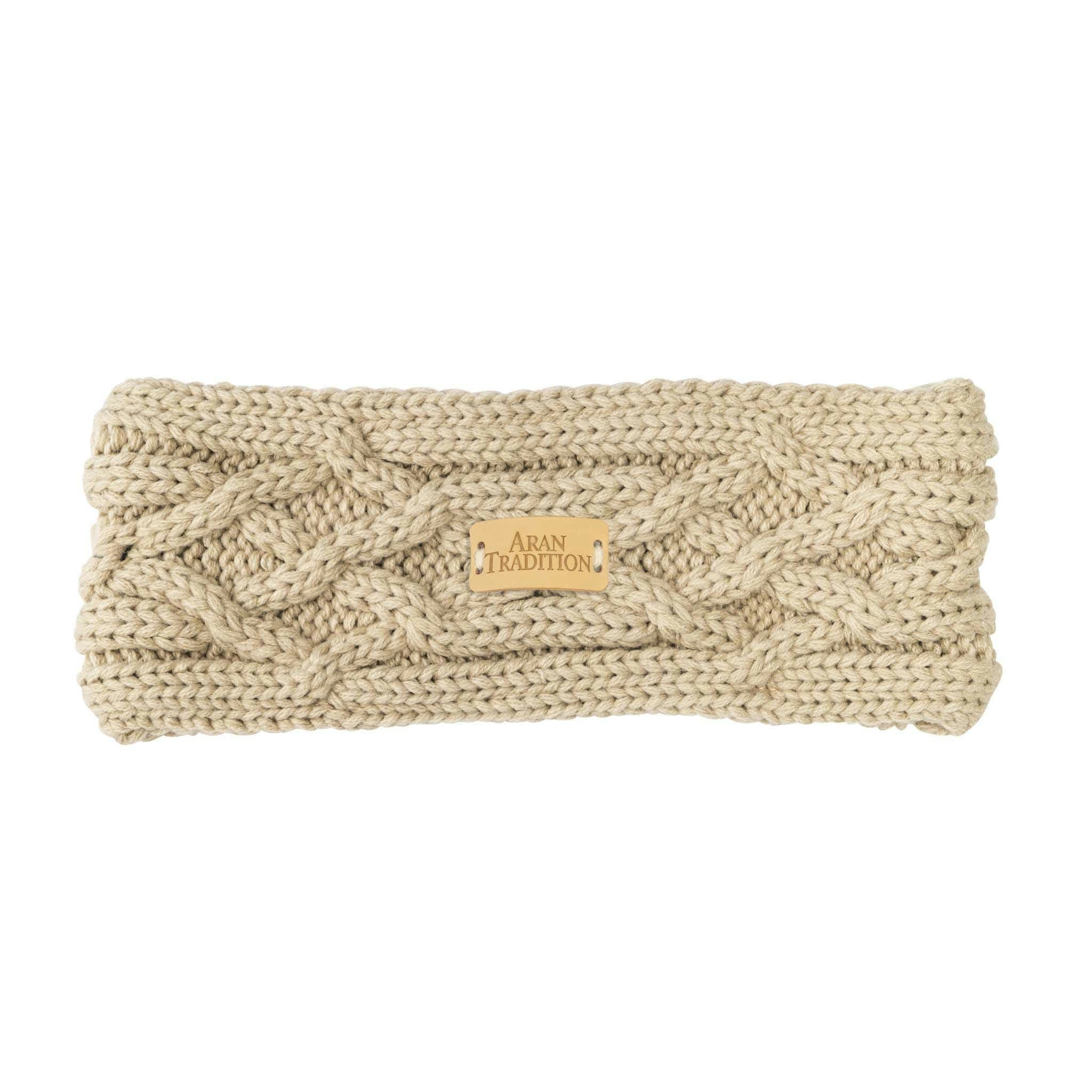 Aran Traditions Aran Cable Knit Headband - Oatmeal