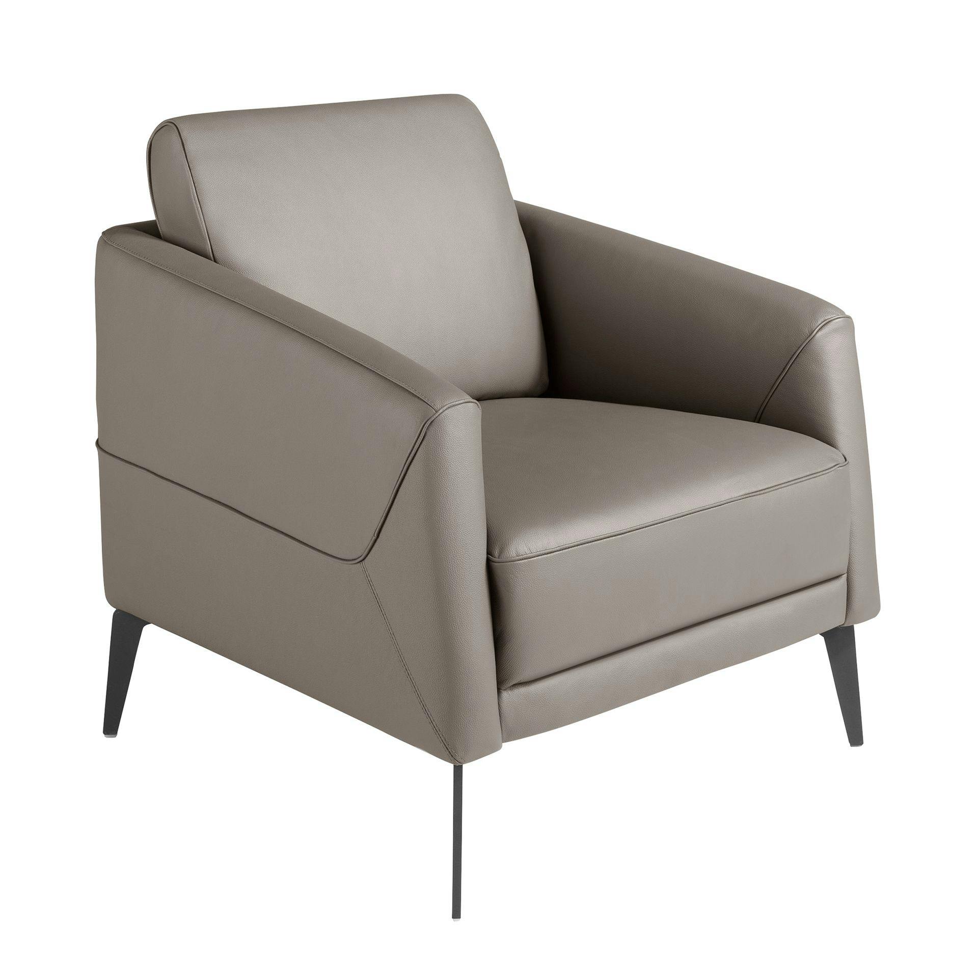 Rackhams Dark/Grey Leather Armchair 5134 - Modern - Yes - No