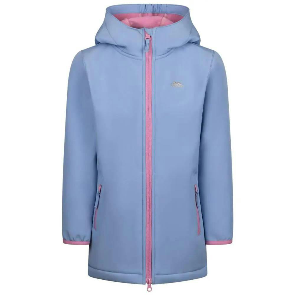 Trespass Girls Brennagh Soft Shell Jacket - Cornflower - 3-4 Years - Cornflower - 94% Polyester/6% Elastane