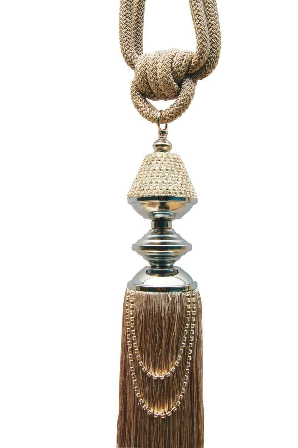 Intimates Cream Diamante Rope Tassel Curtain Tie Back