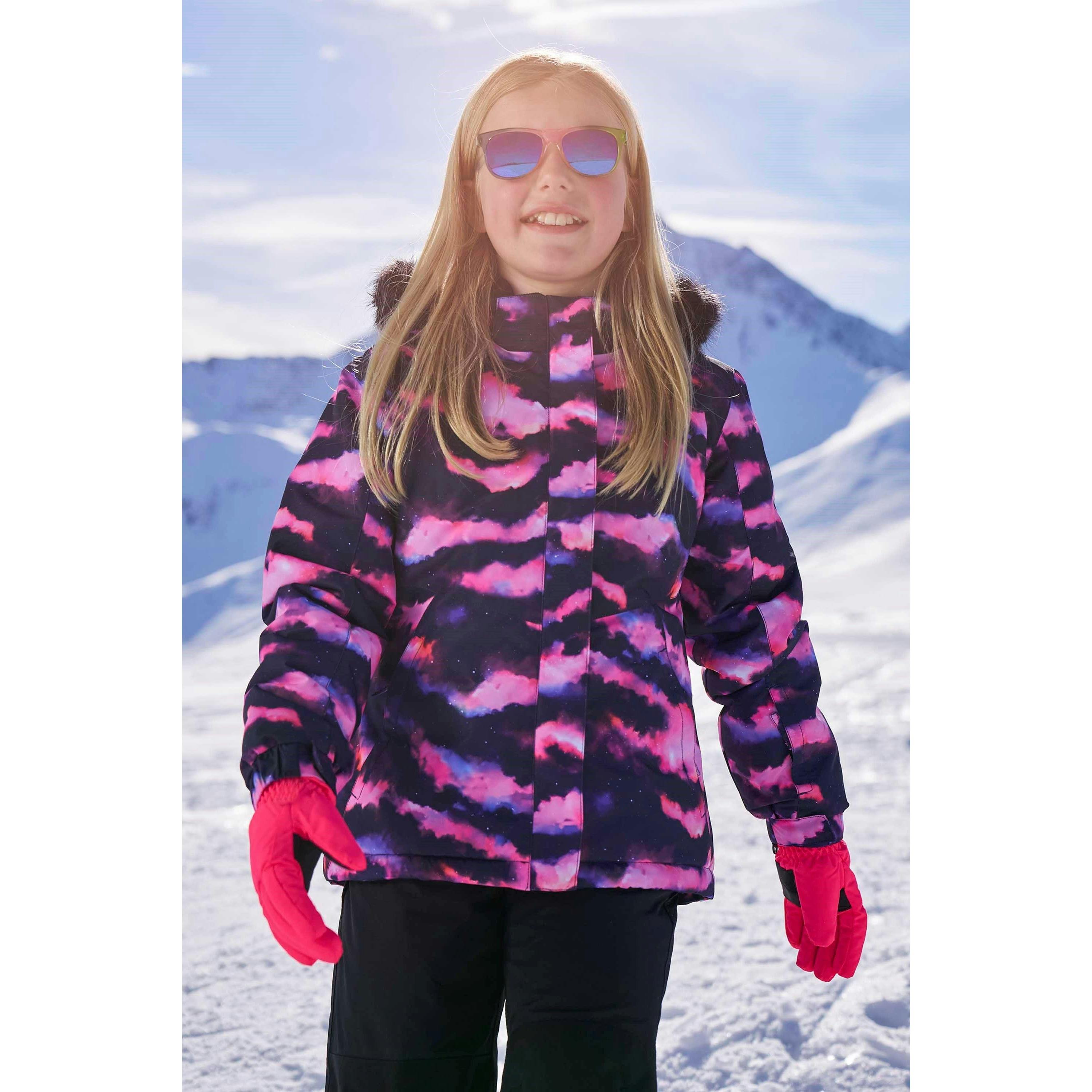 Mountain Warehouse Pink Kids Glacial Floral Water Resistant Jacket - 3-4 Years - 100% Mixed