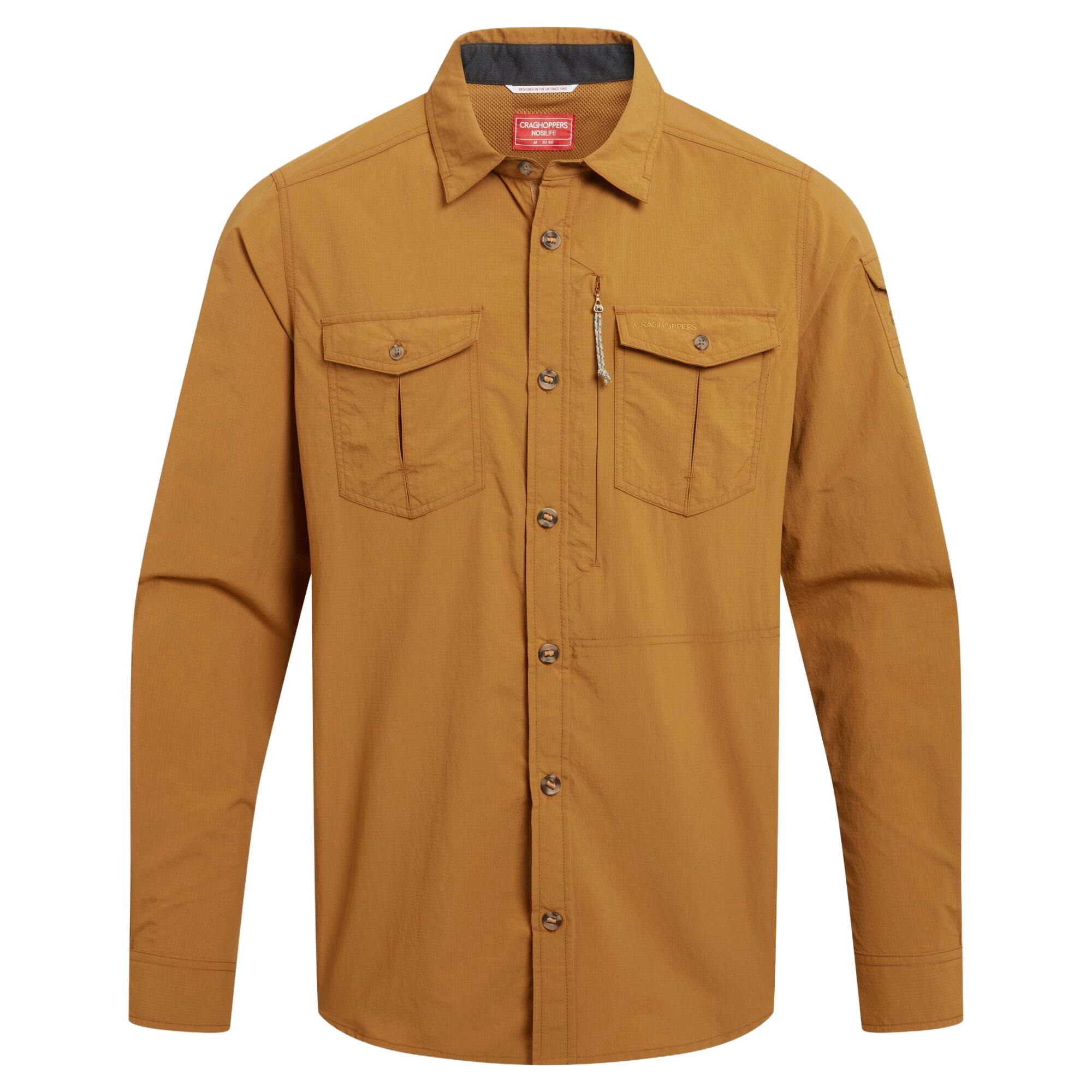 Craghoppers Men's Adventure Iii Nosilife Long-Sleeved Shirt - Deep Henna - 4XL - Deep Henna - 100% Recycled Polyamide