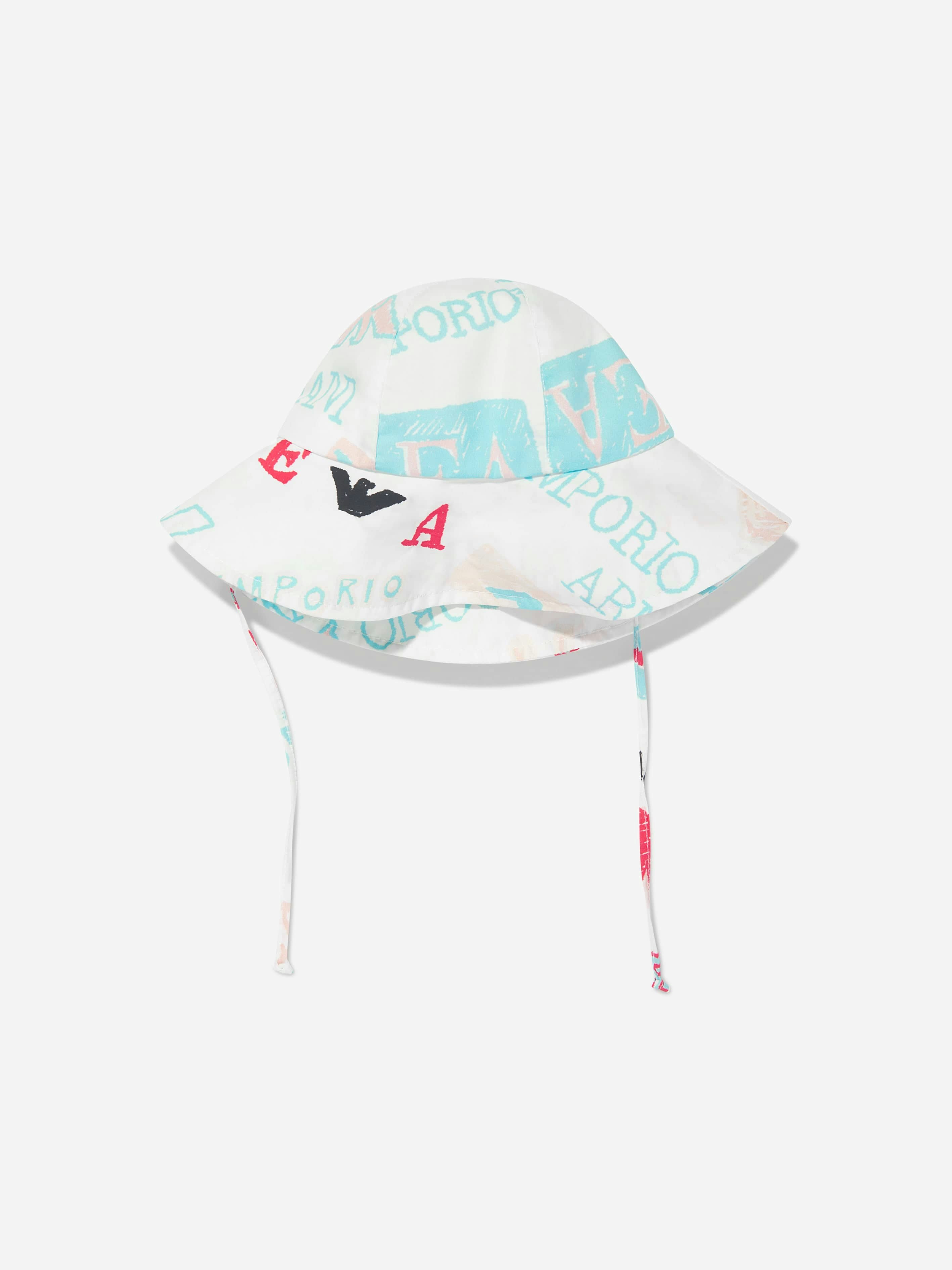 Emporio Armani Girls White Logo Hat In - 12 - 16 Yrs