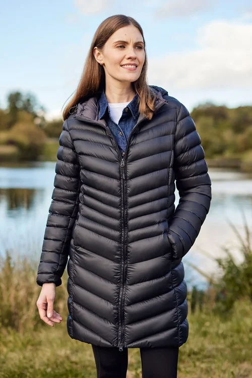 Mountain Warehouse Women's Black Florence Long Padded Jacket - 6 Uk - 100% Nylon