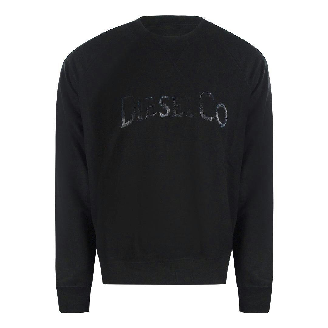 Diesel Men's Black Monotone Logo Sweatshirt - Xl - 100% Cotton