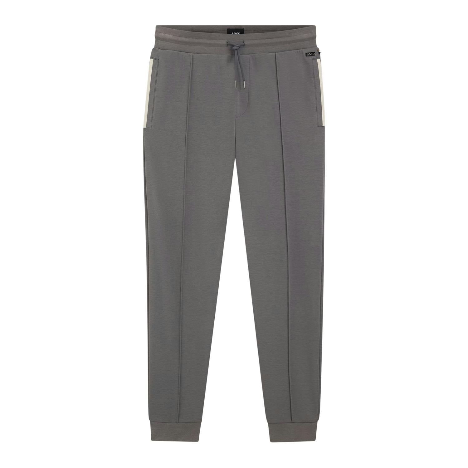 Boss Men's Dark/Grey Sense Patterned Slim Joggers - M R - 74% Cotton/21% Polyester/5% Elastane