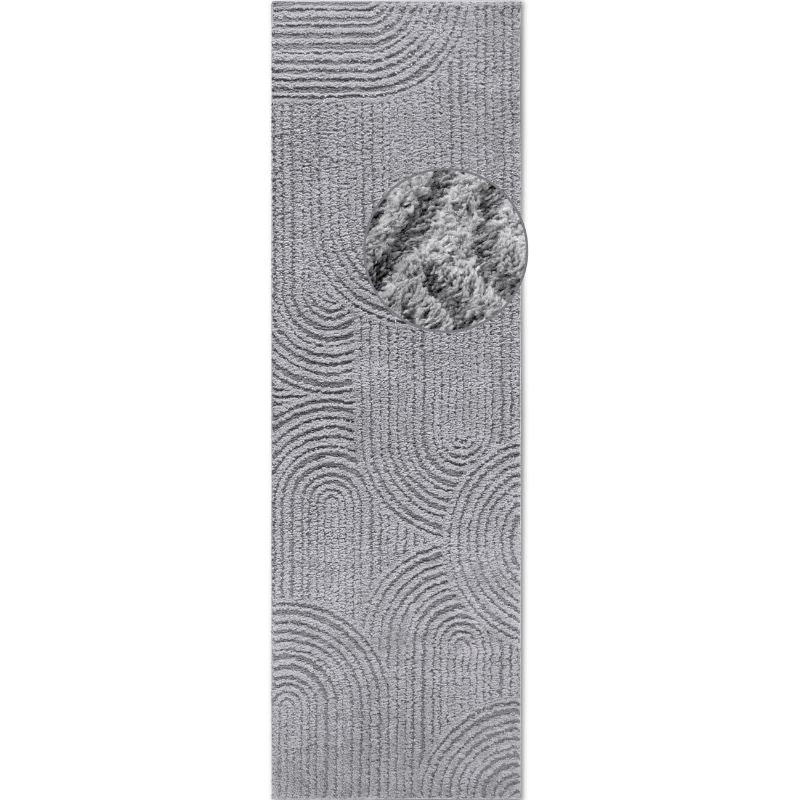 Hanse Home Grey High Pile Rug Chappe – Soft Geometric - 80X240 Cm