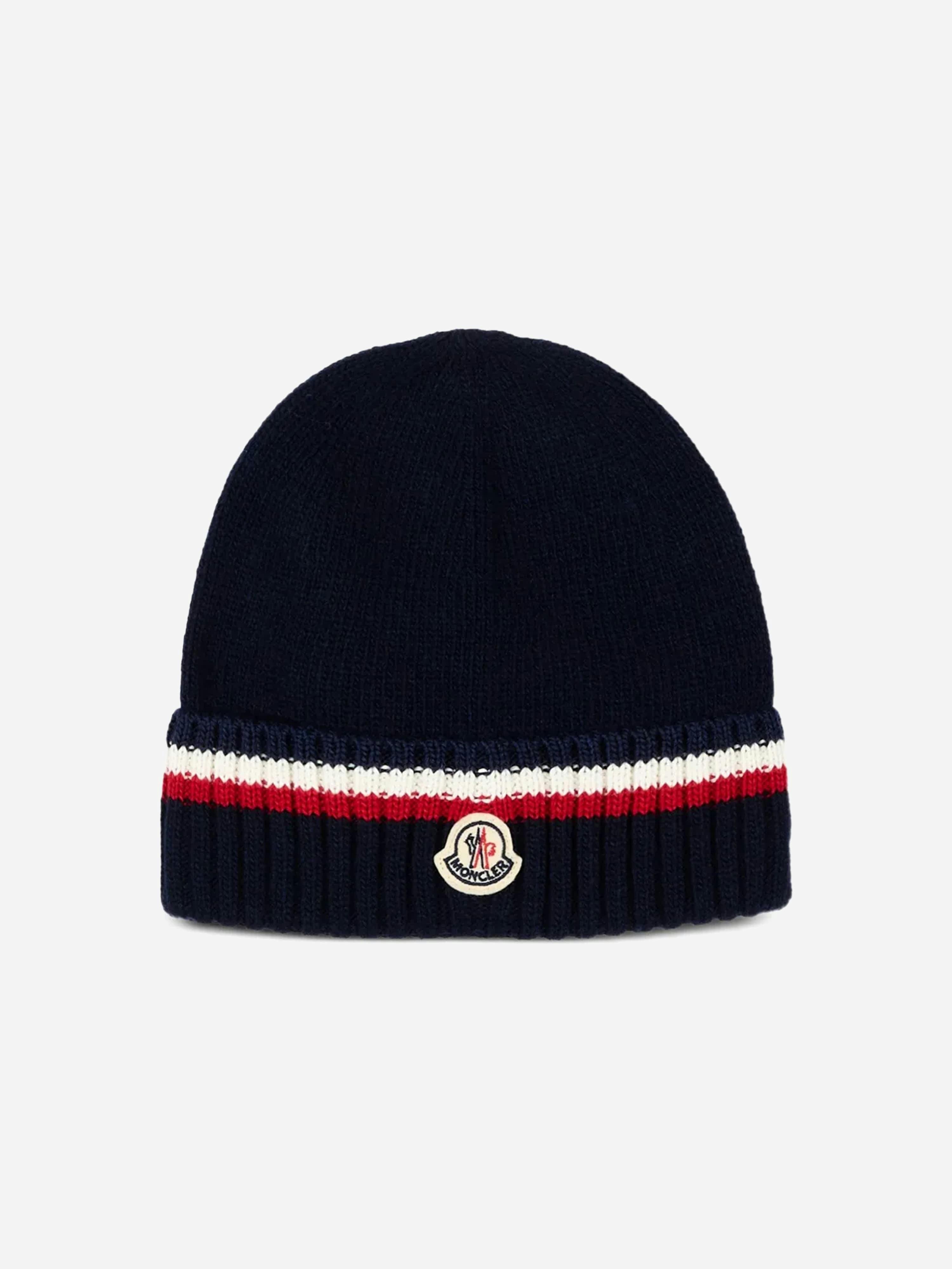 Moncler Enfant Girls Kids Logo Beanie Hat In Navy - Navy - 6 - 8 Yrs M (52-54 Cm)