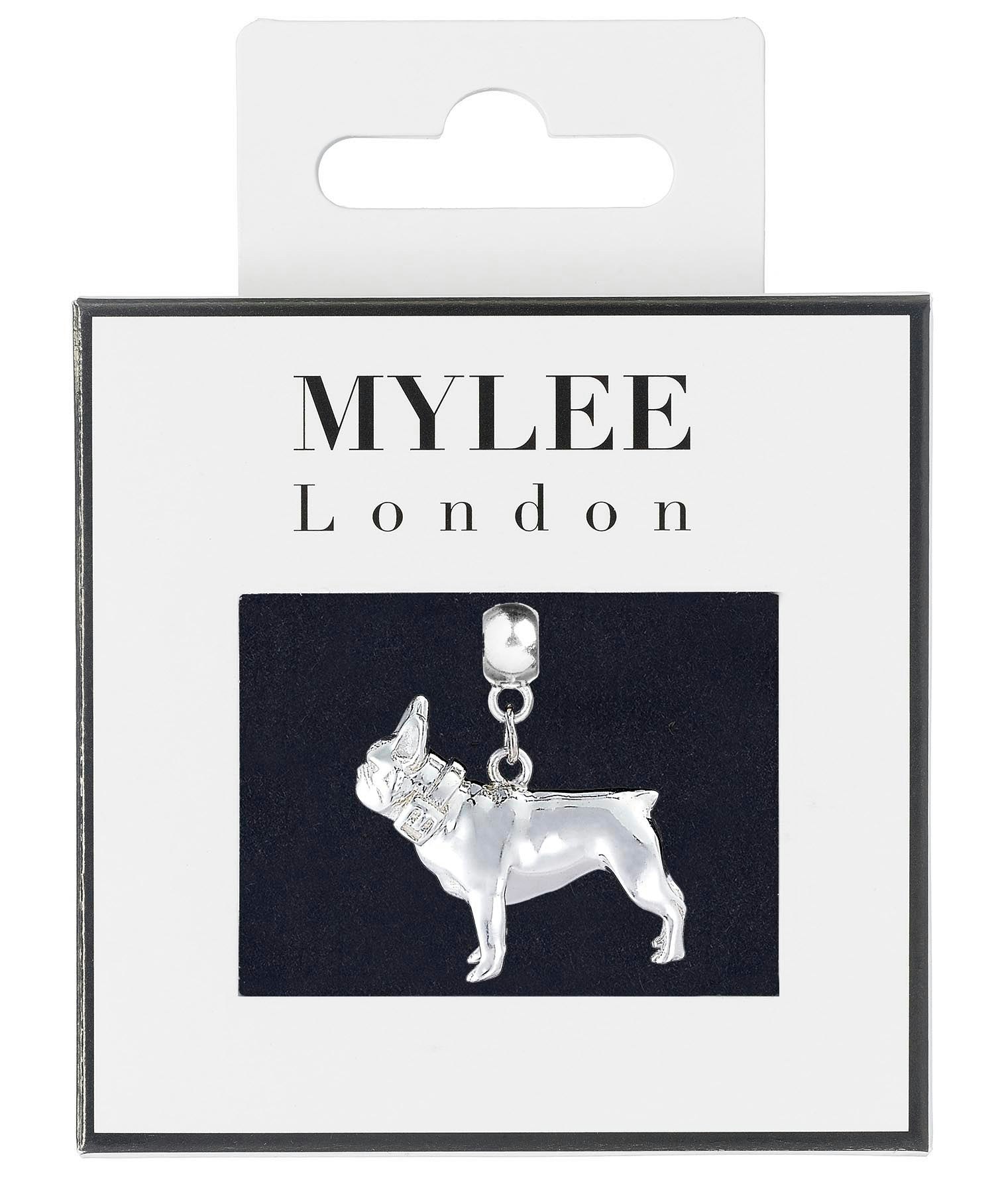 Mylee London Silver French Bulldog Plated Charm - Yes - Slider Charm