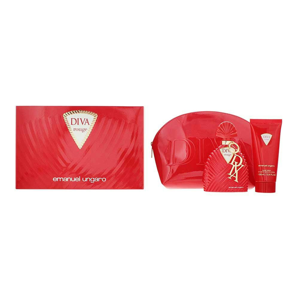 Emanuel Ungaro Diva Rouge Gift Set: EDP 100ml - Body Lotion 100ml - Pouch - Image 7