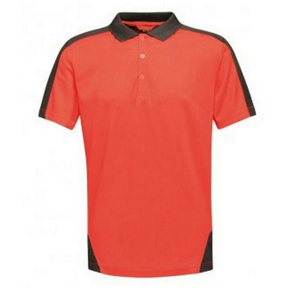 Regatta Red/Black Contrast Coolweave Pique Polo Shirt - Classic - Classic - L - 100% Polyester